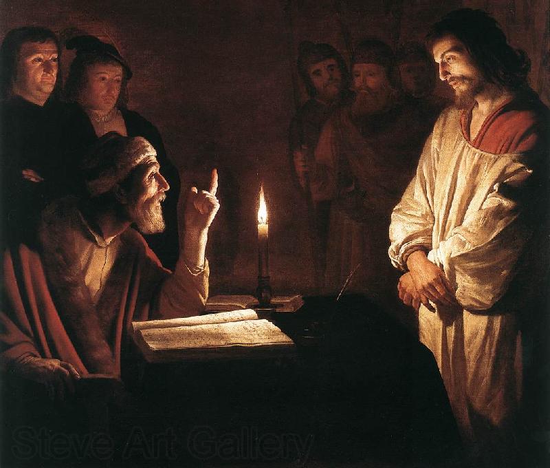 HONTHORST, Gerrit van Christ before the High Priest (detail) sg Spain oil painting art